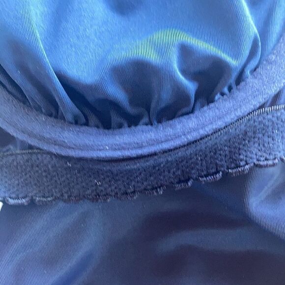 Lands End Plus Standard wrap Tankini top Tummy Control navy white polkadot Var - Picture 12 of 15